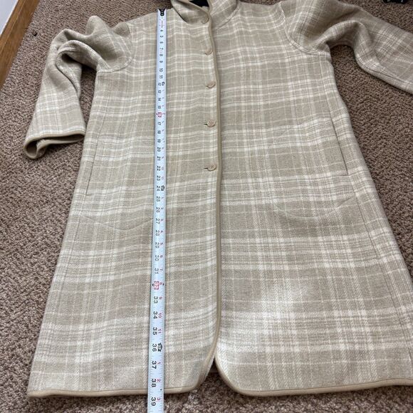 Coldwater Creek Women’s Long Plaid Button Jacket Wool Blend Oversized Women’s S - Picture 11 of 13